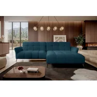 99rooms Milano Ecksofa Velours Jasmine Türkis Rechts ohne Schlaffunktion