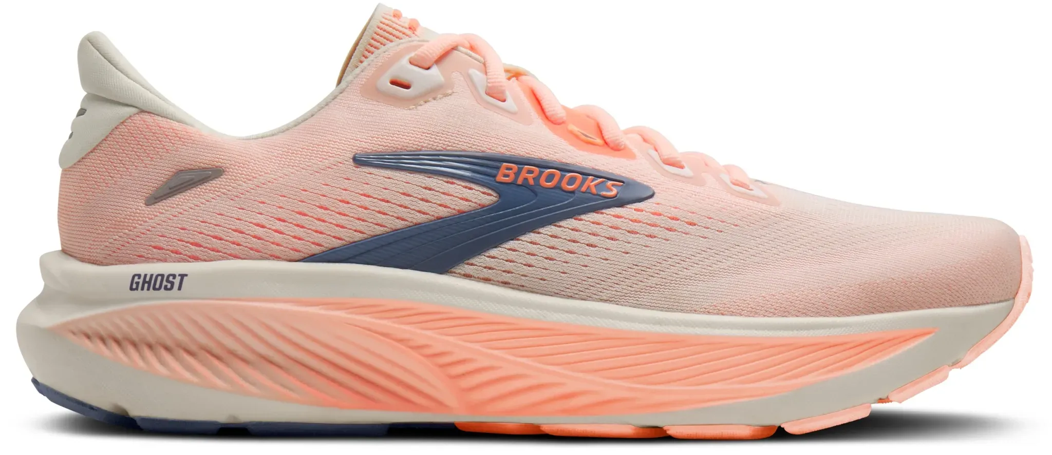 BROOKS Ghost 18 STAR WHITE/CYBER PEACH/GREY 39