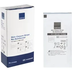 ABENA® Wundnahtstreifen, mit 2x3 Streifen, steril, natur 1010002060 , 1 Packung = 55 Stück, Maße: 100 x 12 mm