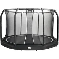 Salta Premium Ground - Bodentrampolin mit Sicherheitsnetz - Rund - ø 251/305/366/396/427 cm - Grün/Schwarz (⌀ 366 cm, Schwarz)