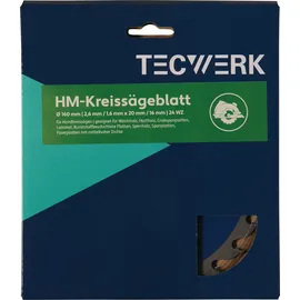 tecwerk Handkreissägeblatt AD 160 mm Z.36 WZ Schnitt-B.2,6 mm