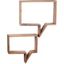 KADIMA DESIGN Wandregal Set NAKO Massivholz: Zeitungsablage, Sprechblasen Design, inkl. Montagematerial