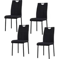 Hti-Living HTI-Living, Stühle, Esszimmerstuhl Denton Webstoff Schwarz 4er-Set