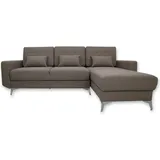 VitaliSpa Ecksofa York Webstoff braun