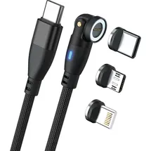Realpower Magnetic cable 100 Watt,1m,black mit Adaptern