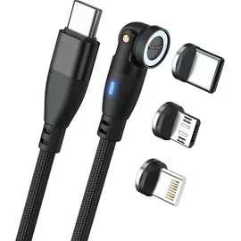 Realpower Magnetic cable 100 Watt,1m,black mit Adaptern