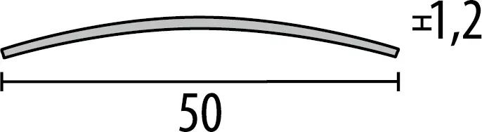 Parkettfreund -Wölbschienen PF 455 F8 glanz 900x50 mm - 0 - 99 mm Edelstahl glanz mit glatter Oberfläche; mit Schutzfolie