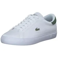 Lacoste Herren Low Sneaker POWERCOURT Weiß Glattleder, Farbauswahl:weiß, 9999-englisch-eu-mapping:46 - 46 EU