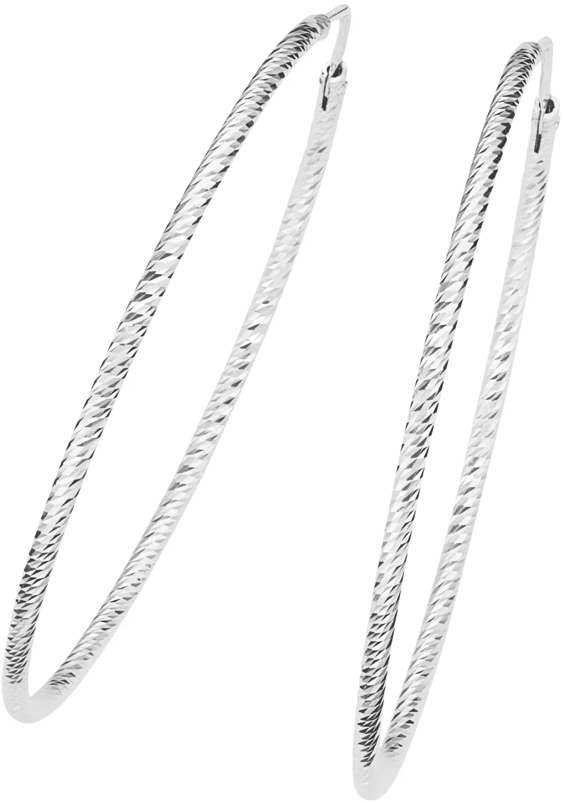 Paar Creolen SMART JEWEL "gerieft und diamantiert, Silber 925" Ohrringe Gr. Silber 925 (Sterlingsilber), silberfarben (silber) Damen