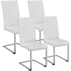 Tectake tectake® Schwingstühle Kunstleder 4er Setweiß