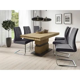 byLIVING Esszimmerstuhl Marlen XXL Mikrofaser grau 2er Set