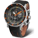 Vostok Europe Lunokhod 2 XXL Herren Chronograph YM86-620A506 - Silikonband - 49 mm - Orange/Schwarz