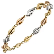 Jobo Goldarmband Gelbgold/Roségold/Weißgold 19 cm