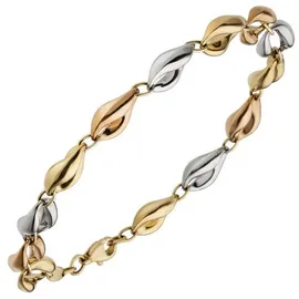 Jobo Goldarmband Gelbgold/Roségold/Weißgold 19 cm