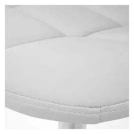 Mendler 2er-Set Esszimmerstuhl HWC-A60, Stuhl Drehstuhl, Chrom ~ Kunstleder weiß