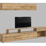 INOSIGN Wohnwand »Rotu, Breite 247 cm, bestehend aus: Lowboard und Hängeschrank«, Wohnkombination, Mediawand, Anbauwand, Wohnzimmer Set,