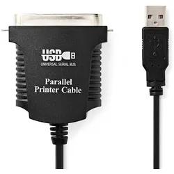 Nedis Parallelkabel - USB-A Stecker - Centronics 36-Pin Stecker - Vernickelt - 2.00 m - Rund - PVC - Umschlag