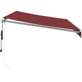 vidaXL Markise Automatisch 250 x 350 cm burgunderrot