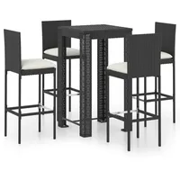 vidaXL Gartenbar Set 5-tlg. Schwarz