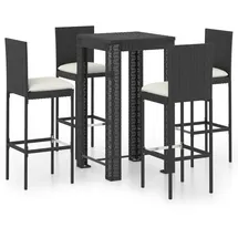 vidaXL Gartenbar Set 5-tlg. Schwarz