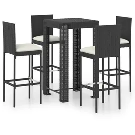 vidaXL Gartenbar Set 5-tlg. Schwarz