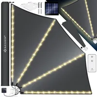 KESSER® Balkonfächer mit LED | klappbar mit Wandhalterung | 140x140cm | Sichtschutz Balkon Windschutz | Balkonsichtschutz | Seitenmarkise | witterungsbeständig | inkl. Zubehör, Anthrazit