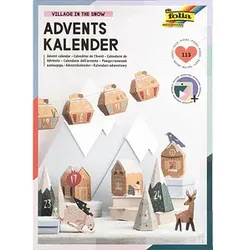 folia Adventskalender Bergdorf mehrfarbig