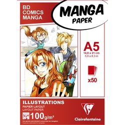 Clairefontaine, Heft + Block, Zeichenblock Manga Paper Illustrations (A5)