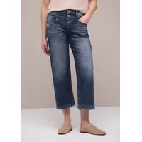 STREET ONE High Waist Wide Leg Jeans, im Loose Fit Dark Blue wash, 32 - 32W / 26L