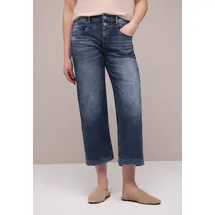 STREET ONE High Waist Wide Leg Jeans, im Loose Fit Dark Blue wash, 32 - 32W / 26L