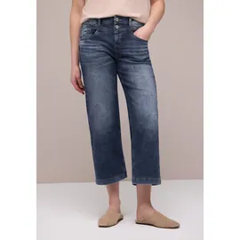 STREET ONE High Waist Wide Leg Jeans, im Loose Fit Dark Blue wash, 32 - 32W / 26L