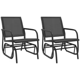vidaXL Garten-Schaukelstühle Schwarz 2-Sitzer