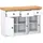 Homestyle4u Sideboard 122,5 x 82 x 42 cm Weiß / Eiche