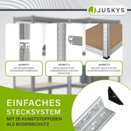 Juskys 3er Regalsystem Easy - 2 Lagerregale - 12 MDF Holz Böden 960kg