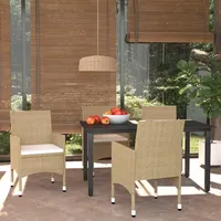 vidaXL Garten-Essgruppe 5-tlg. Beige