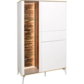 Mäusbacher Highboard 101 x 160 x 42 cm ice weiß supermatt / Asteiche