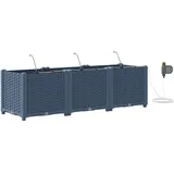 vidaXL Garten-Pflanzgefäß 3 pcs Grau 120 x 120 x 142 cm Stahl