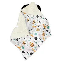 TupTam Baby Winter Einschlagdecke für Babyschale Wattiert Minky Baumwolle Universal, Farbe: Hellbraun/Wald beige, Größe: Einheitsgröße