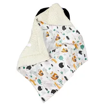 TupTam Baby Winter Einschlagdecke für Babyschale Wattiert Minky Baumwolle Universal, Farbe: Hellbraun/Wald beige, Größe: Einheitsgröße