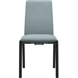 Polsterstuhl STRESSLESS "Laurel", blau (aqua dinamica, schwarz), B:57cm H:92cm T:59cm, Microfaser DINAMICA (88% Polyester, 12% Polyurethan), Stühle, Polsterstuhl, Low Back, Größe M, mit abgerundeten Beinen in Schwarz