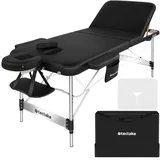 Tectake tectake® 3 Zonen Massageliege Ko Tao, Tragetasche Aluminiumgestellschwarz