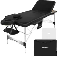 Tectake tectake® 3 Zonen Massageliege Ko Tao, Tragetasche Aluminiumgestellschwarz