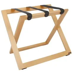 Kofferständer WOOD aus Holz Buche Natur mit Riemen Nylon Schwarz