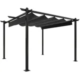 DOTMALL Pavillon Gartenpavillon mit ausziehbarem Dach , 3x3 m , Anthrazit