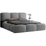 luxusbetten24 Designer Polsterbett Alena Bouclé mit Stauraum - 180x200 - Grau - 38 - Luxusbetten24 - 2 Jahre Gewährleistung - mind. 14 Tage Rückgaberecht - Grau - 180x200