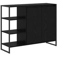 VidaXL Seitenschrank Schwarz Eichen-Optik 96,5 x 30 x 75