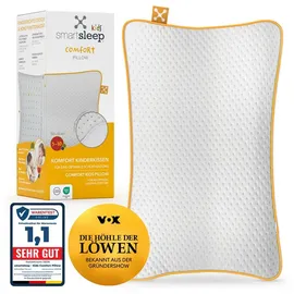 smartsleep Kinder-Nackenkissen Comfort 50 x 32 x 6 cm Gelb/Weiß