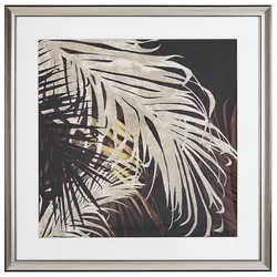 Wandbild mit Rahmen TOGBO Blumenmuster 60 x 60 cm Dunkelbraun