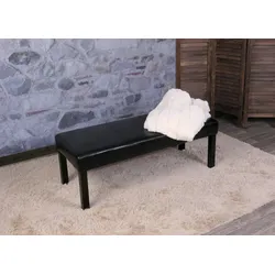 Mendler Sitzbank Polsterbank Bank Ambato, glänzendes Kunstleder ~ 120 cm schwarz