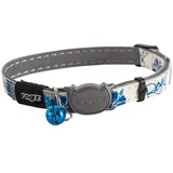 Rogz CB09-B Halsband Cat Reflective Glow-in-The-Dark, S, weiß/blau